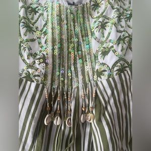 Green and White Mini Dress by Boston Proper